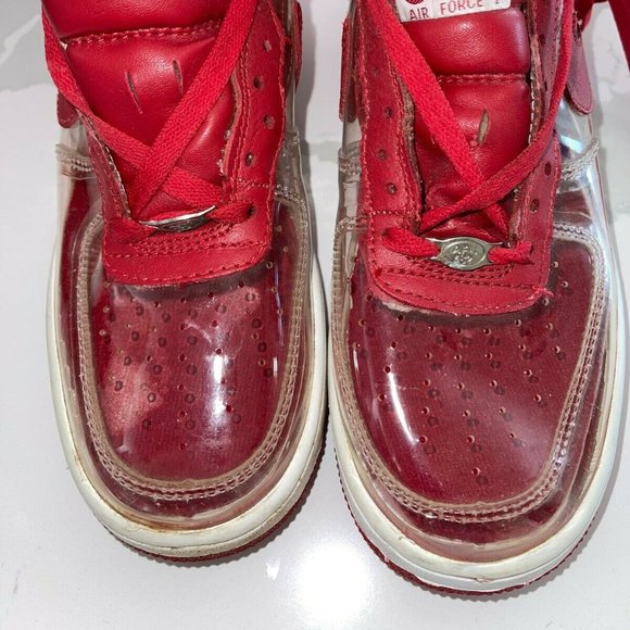 INVISIBLE RED AIR FORCE 1 NIKE SNEAKERS sz 7.5 JG1 main image 7